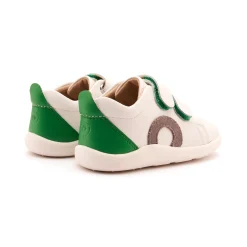 Old Soles Boy's Little O - Tot Casual Shoes - Snow / Light Grey Suede / Neon Green Hot
