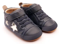 Old Soles Boy's 0075RT Starstar (Rubber Toe) Casual Shoes - Navy / Silver / Gris Outlet