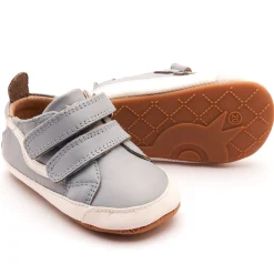 Old Soles Boy's Squiggle Bub Casual Shoes - Dusty Blue / Snow Clearance