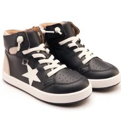 Old Soles Boy's Starling Casual Shoes - Navy / Gris / Snow Clearance