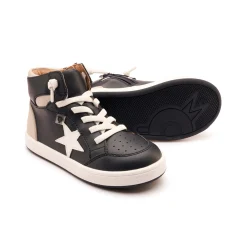 Old Soles Boy's Starling Casual Shoes - Navy / Gris / Snow Clearance