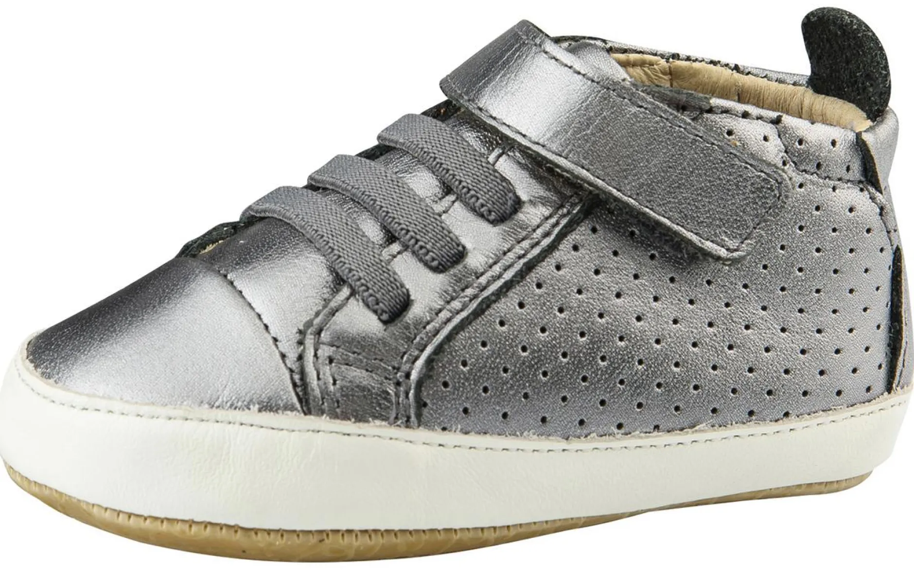 Old Soles Cheer Bambini First Walker Trainer Sneakers, Rich Silver / White Fashion