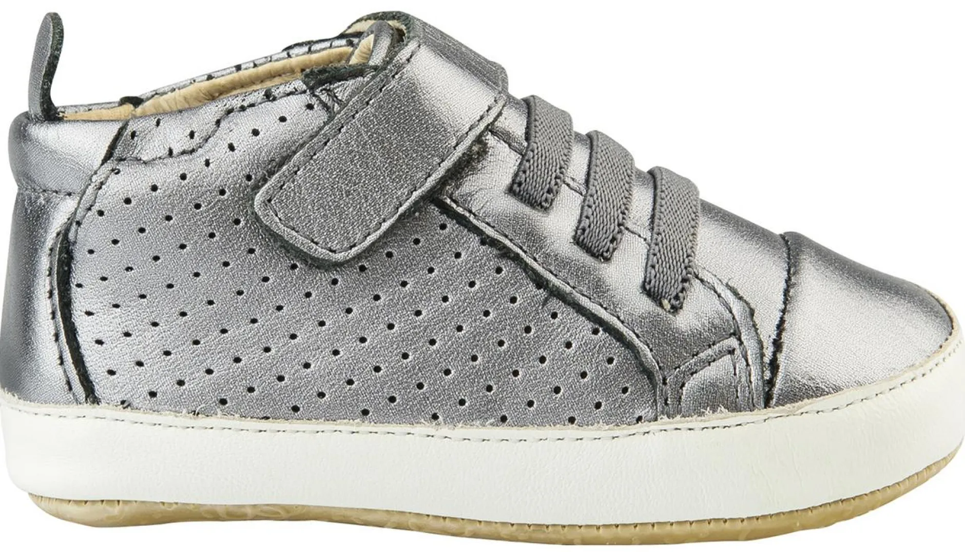 Old Soles Cheer Bambini First Walker Trainer Sneakers, Rich Silver / White Fashion