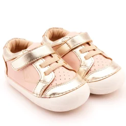 Old Soles Girl's 4094 Badge Pave Casual Shoes - Powder Pink / Gold / Glam Gold Hot