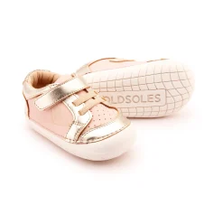 Old Soles Girl's 4094 Badge Pave Casual Shoes - Powder Pink / Gold / Glam Gold Hot