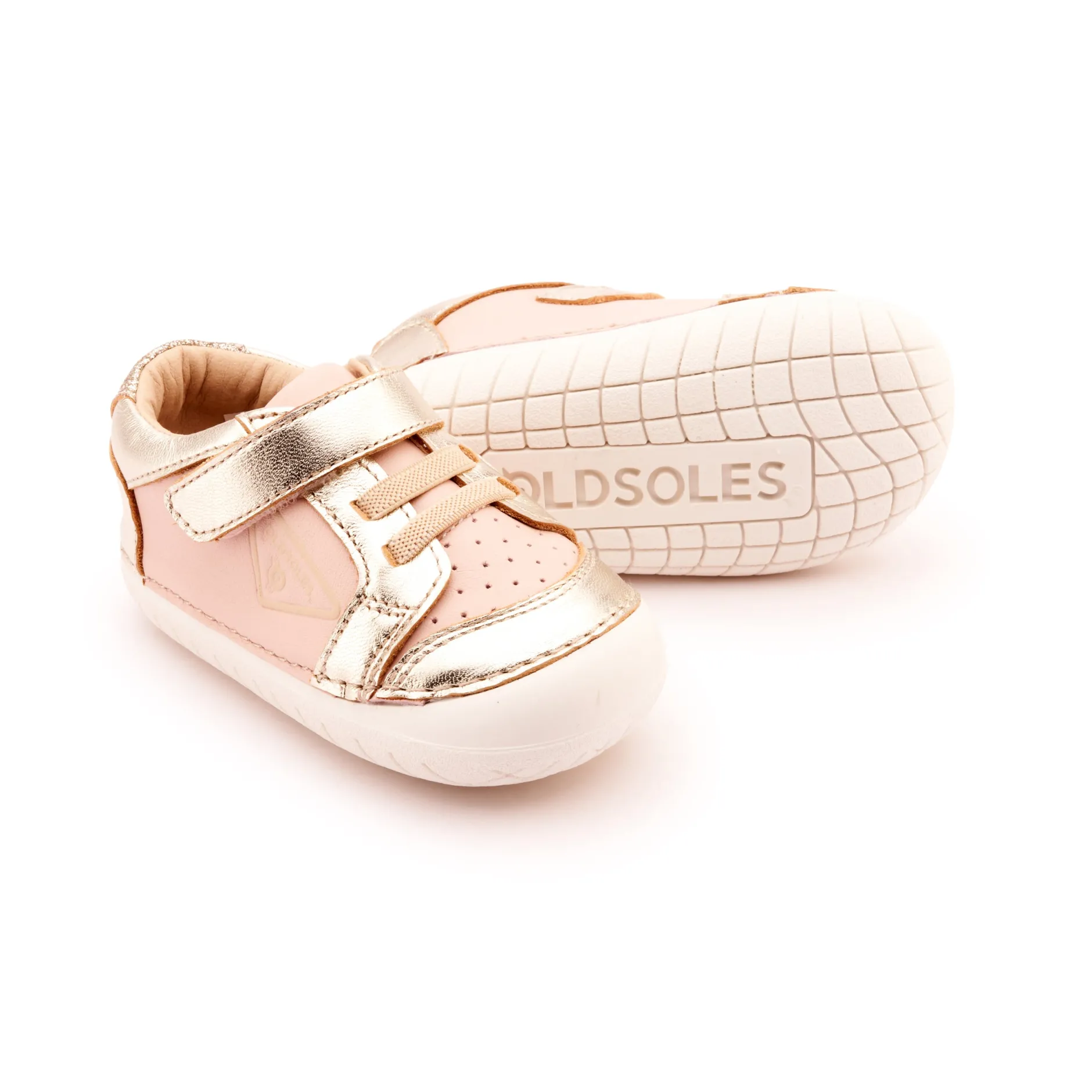 Old Soles Girl's 4094 Badge Pave Casual Shoes - Powder Pink / Gold / Glam Gold Hot
