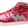Old Soles Girl's 6137 Bolted Hightop Sneakers - Fuchsia Foil/Glam Argent Fashion