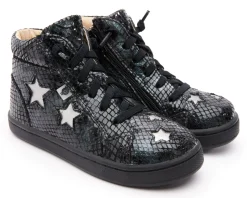 Old Soles Girl's & Boy's 6085 Starey High Top Sneaker - Navy Tie Dye/Rich Silver Clearance