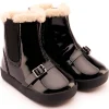 Old Soles Girl's 378 Buckle My Boot Booties - Black Patent Fashion