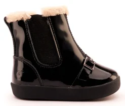 Old Soles Girl's 378 Buckle My Boot Booties - Black Patent Fashion