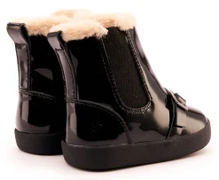 Old Soles Girl's 378 Buckle My Boot Booties - Black Patent Fashion