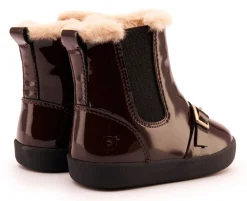 Old Soles Girl's 378 Buckle My Boot Casual Shoes - Brown Patent Hot