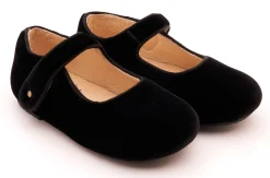 Old Soles Girl's 803 Lady Jane Dress Shoes - Black Velvet Best