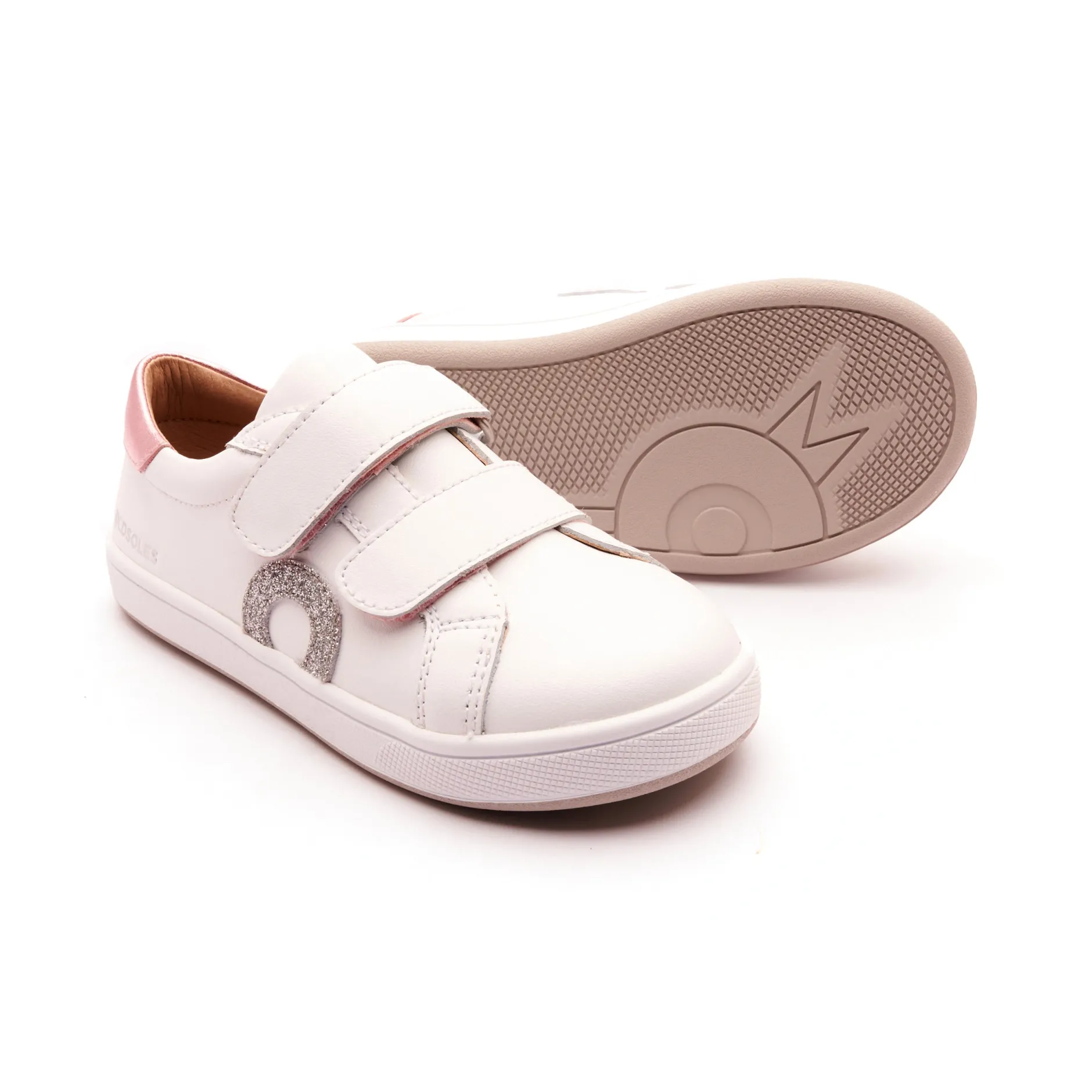 Old Soles Girl's 1018 Oldsoles Kix Casual Shoes - Snow / Pink Frost / Glam Argent / White Silver Sole Hot