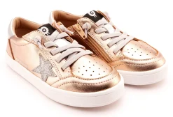 Old Soles Girl's 1006 Platinum Runner Casual Shoes - Copper / Glam Argent / Silver / White Sole Sale
