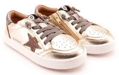 Old Soles Girl's 1006 Platinum Runner Casual Shoes - Titanium / Glam Choc / Rich Silver / White Sole Hot