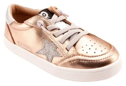 Old Soles Girl's 1006 Platinum Runner Casual Shoes - Copper / Glam Argent / Silver / White Sole Sale
