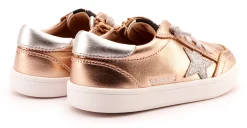 Old Soles Girl's 1006 Platinum Runner Casual Shoes - Copper / Glam Argent / Silver / White Sole Sale