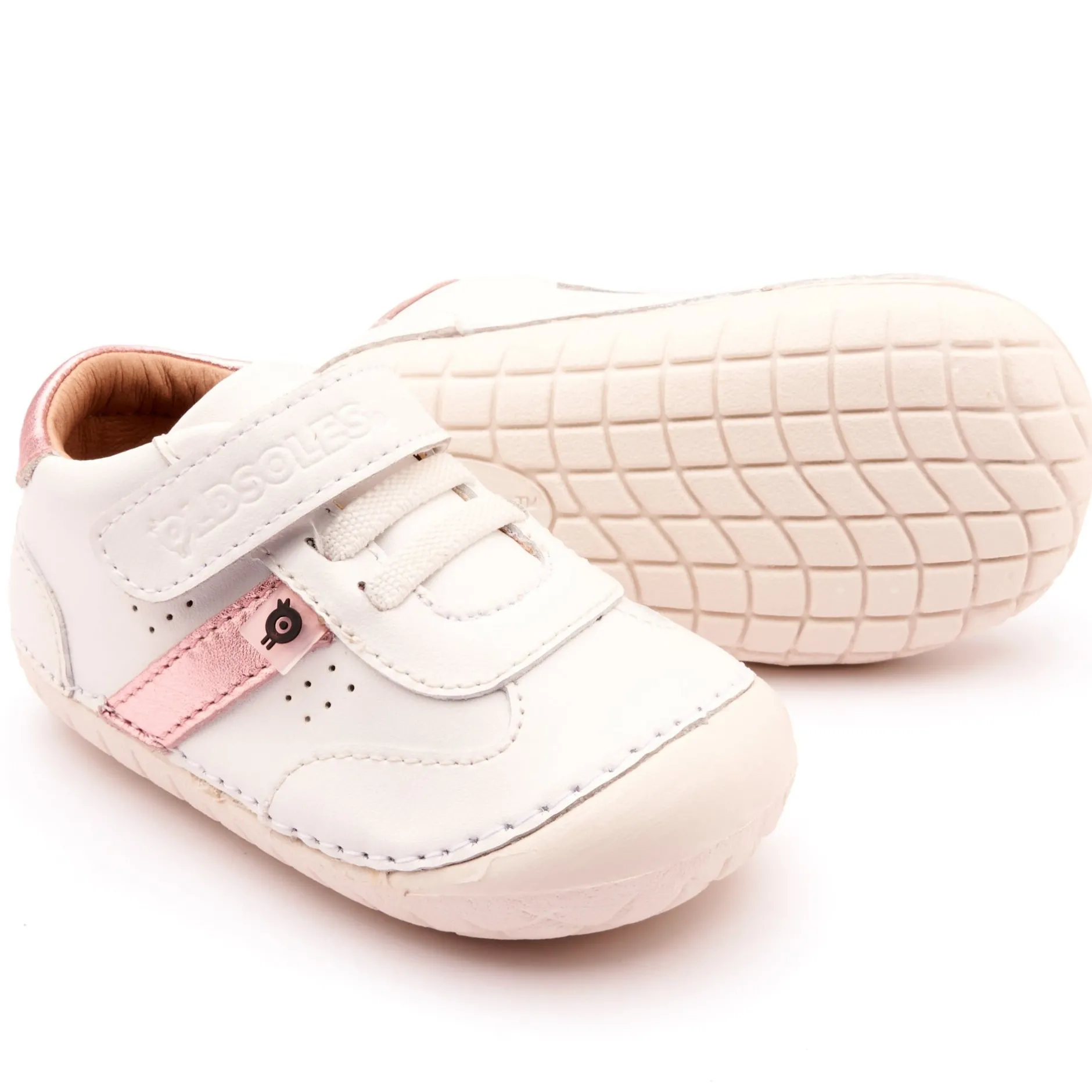 Old Soles Girl's 4100 Roady Pave Casual Shoes - Snow / Pink Frost / White Sole Clearance