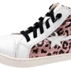 Old Soles Girl's 6117 Shoot-High Sneaker - Washed Pink Metallic/Snow/Pink Frost New