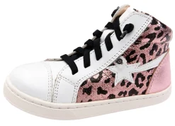 Old Soles Girl's 6117 Shoot-High Sneaker - Washed Pink Metallic/Snow/Pink Frost New