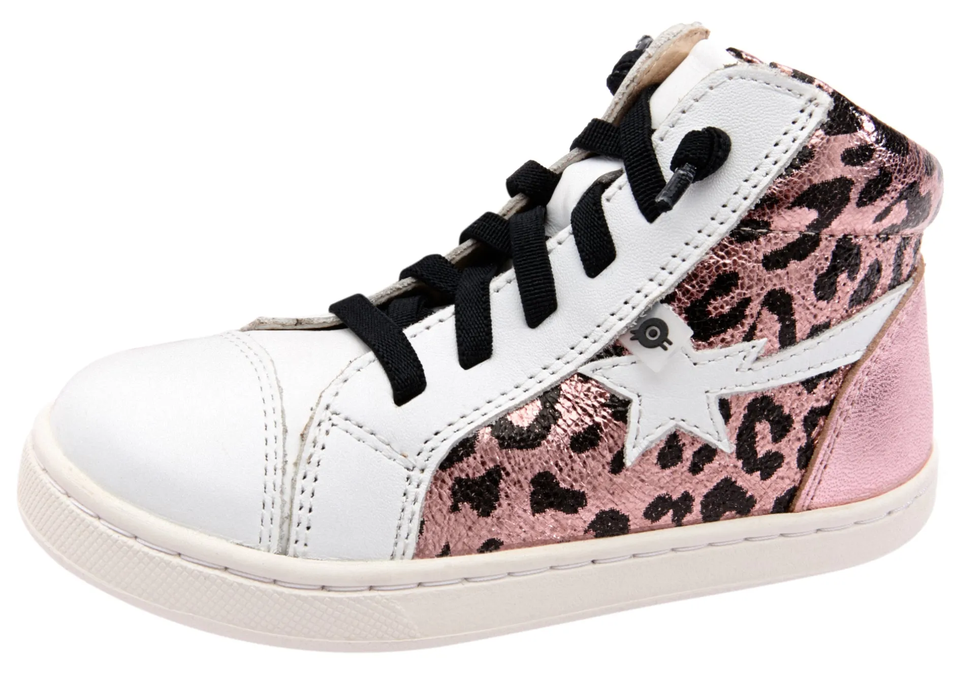 Old Soles Girl's 6117 Shoot-High Sneaker - Washed Pink Metallic/Snow/Pink Frost New