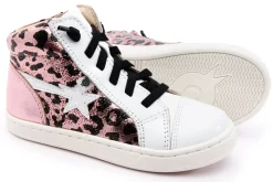 Old Soles Girl's 6117 Shoot-High Sneaker - Washed Pink Metallic/Snow/Pink Frost New