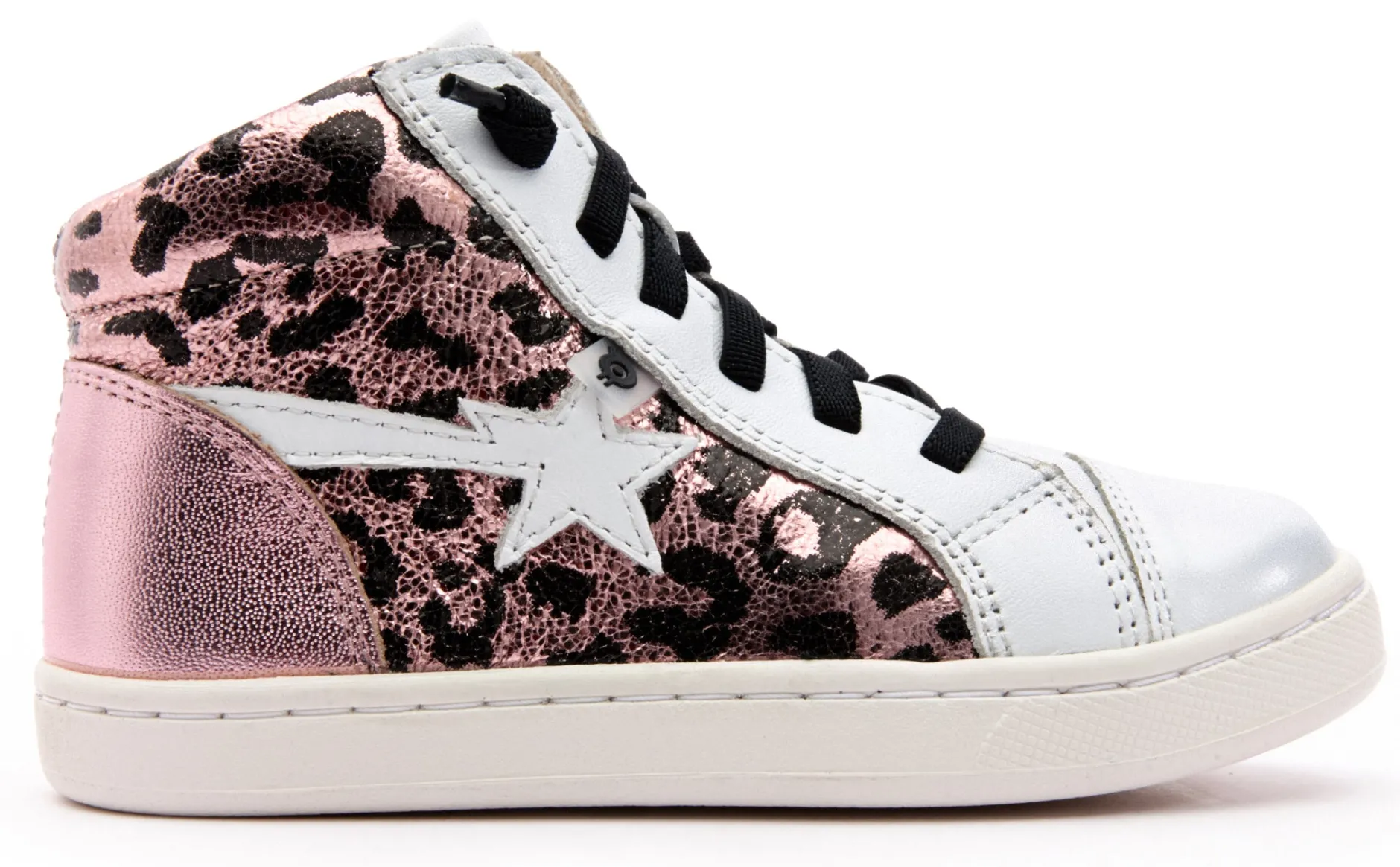Old Soles Girl's 6117 Shoot-High Sneaker - Washed Pink Metallic/Snow/Pink Frost New