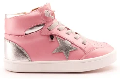 Old Soles Girl's 1003 Starling Casual Shoes - Pearlised Pink / Silver / Silver / White Sole Online