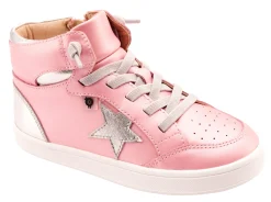 Old Soles Girl's 1003 Starling Casual Shoes - Pearlised Pink / Silver / Silver / White Sole Online
