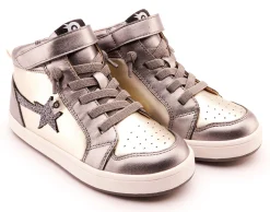 Old Soles Girl's 1007 Team-Star Casual Shoes - Titanium / Glam Gunmetal Online