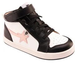 Old Soles Girl's 1007 Team-Star Casual Shoes - Snow / Powder Pink / Black / White Black Sole New