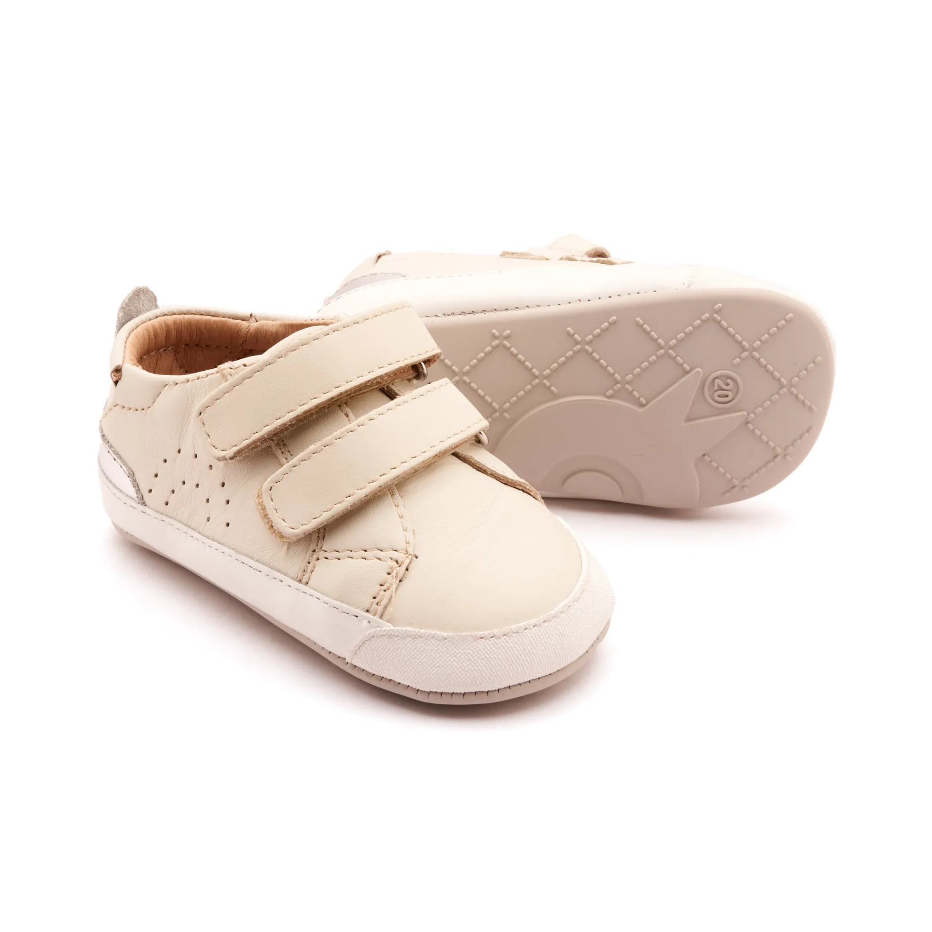 Old Soles Girl's Baby Tot Casual Shoes - Vanilla / Silver Online