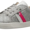 Old Soles Girl's Glambo Leather Sneakers, Glam Argent/Snow/Neon Pink/Silver Sale