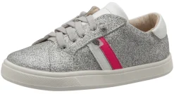 Old Soles Girl's Glambo Leather Sneakers, Glam Argent/Snow/Neon Pink/Silver Sale