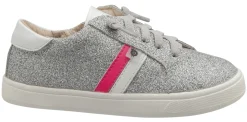 Old Soles Girl's Glambo Leather Sneakers, Glam Argent/Snow/Neon Pink/Silver Sale