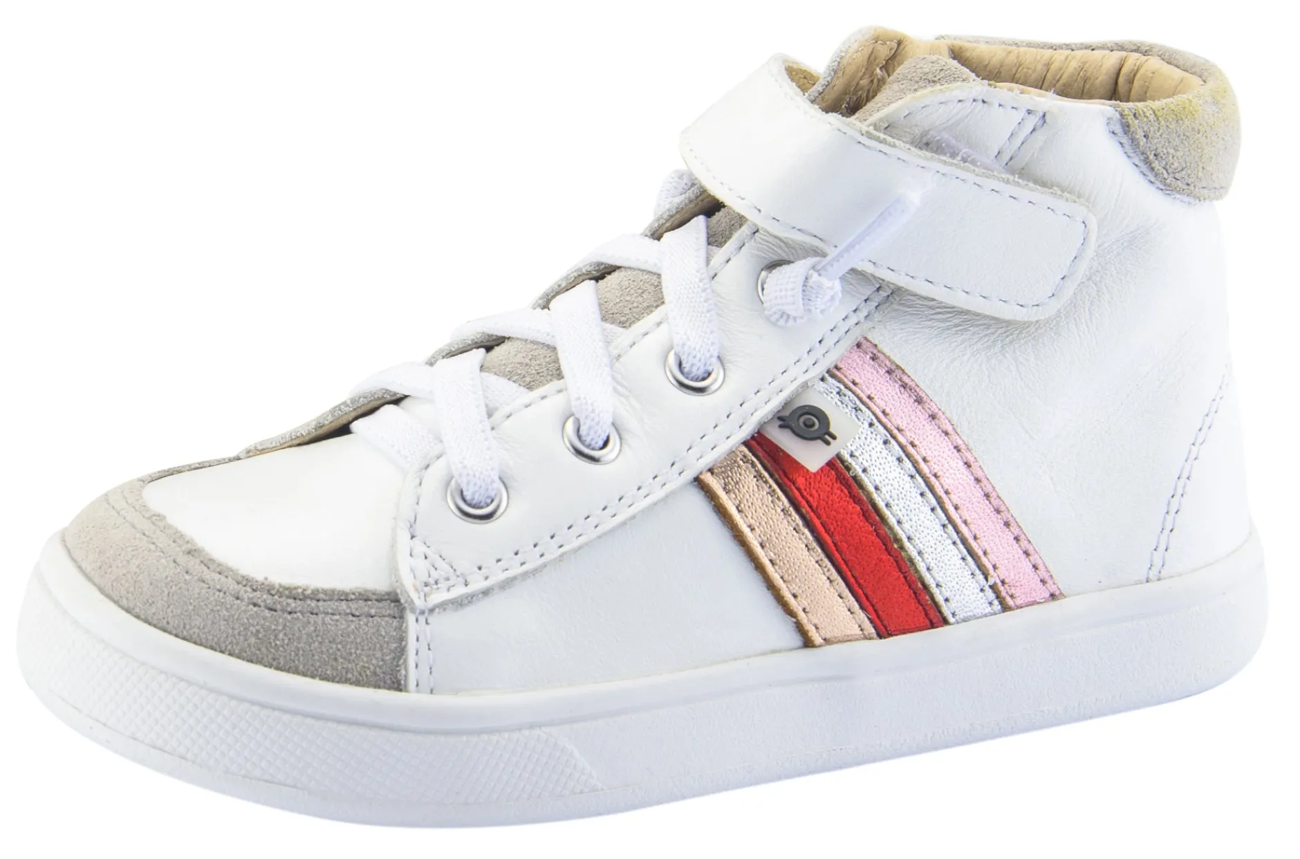 Old Soles Girl's High-Top-RB Leather Sneakers, Snow/Copper Discount