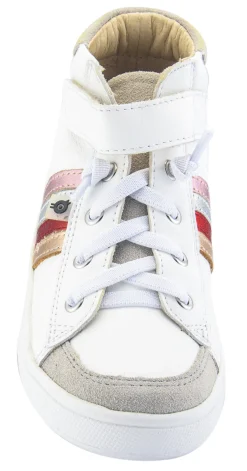 Old Soles Girl's High-Top-RB Leather Sneakers, Snow/Copper Discount