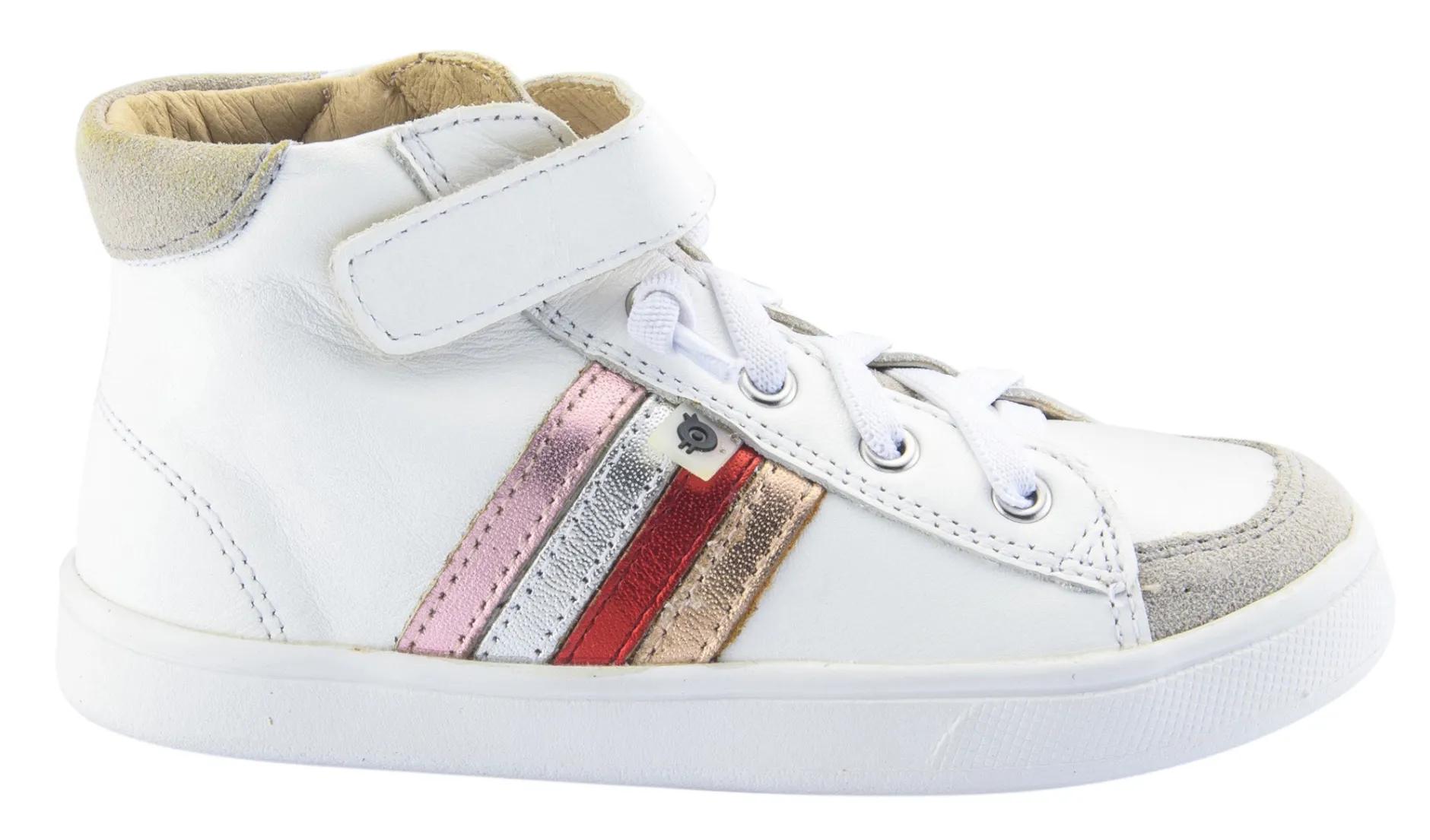 Old Soles Girl's High-Top-RB Leather Sneakers, Snow/Copper Discount