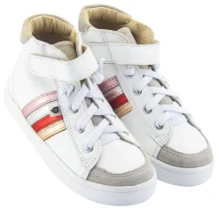 Old Soles Girl's High-Top-RB Leather Sneakers, Snow/Copper Discount