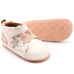 Old Soles Girl's Platinum Bub Casual Shoes - Snow / Glam Argent / Copper New