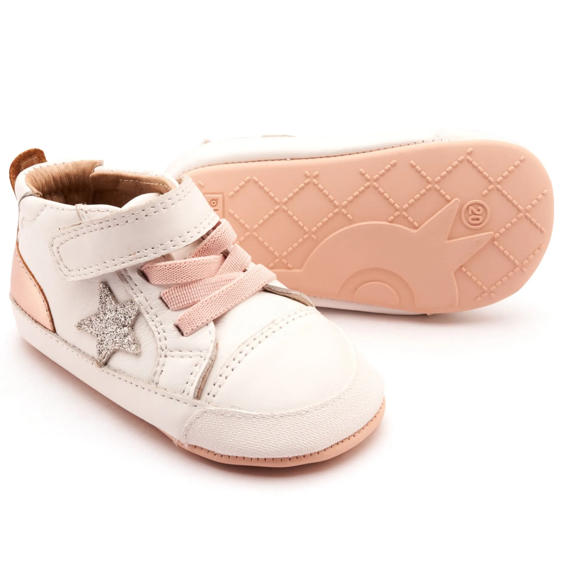 Old Soles Girl's Platinum Bub Casual Shoes - Snow / Glam Argent / Copper New