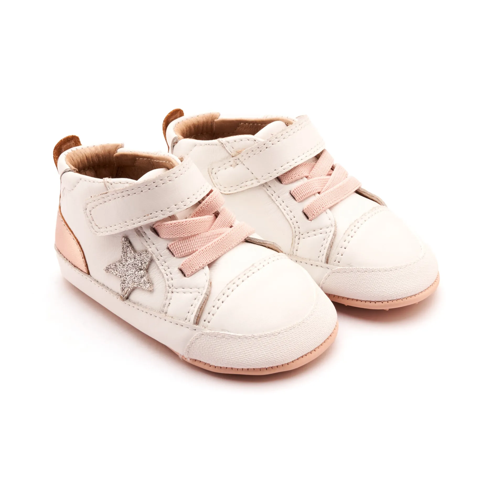 Old Soles Girl's Platinum Bub Casual Shoes - Snow / Glam Argent / Copper New