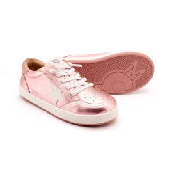 Old Soles Girl's Platinum Runner Casual Shoes - Pink Frost / Snow / Kiss Fashion