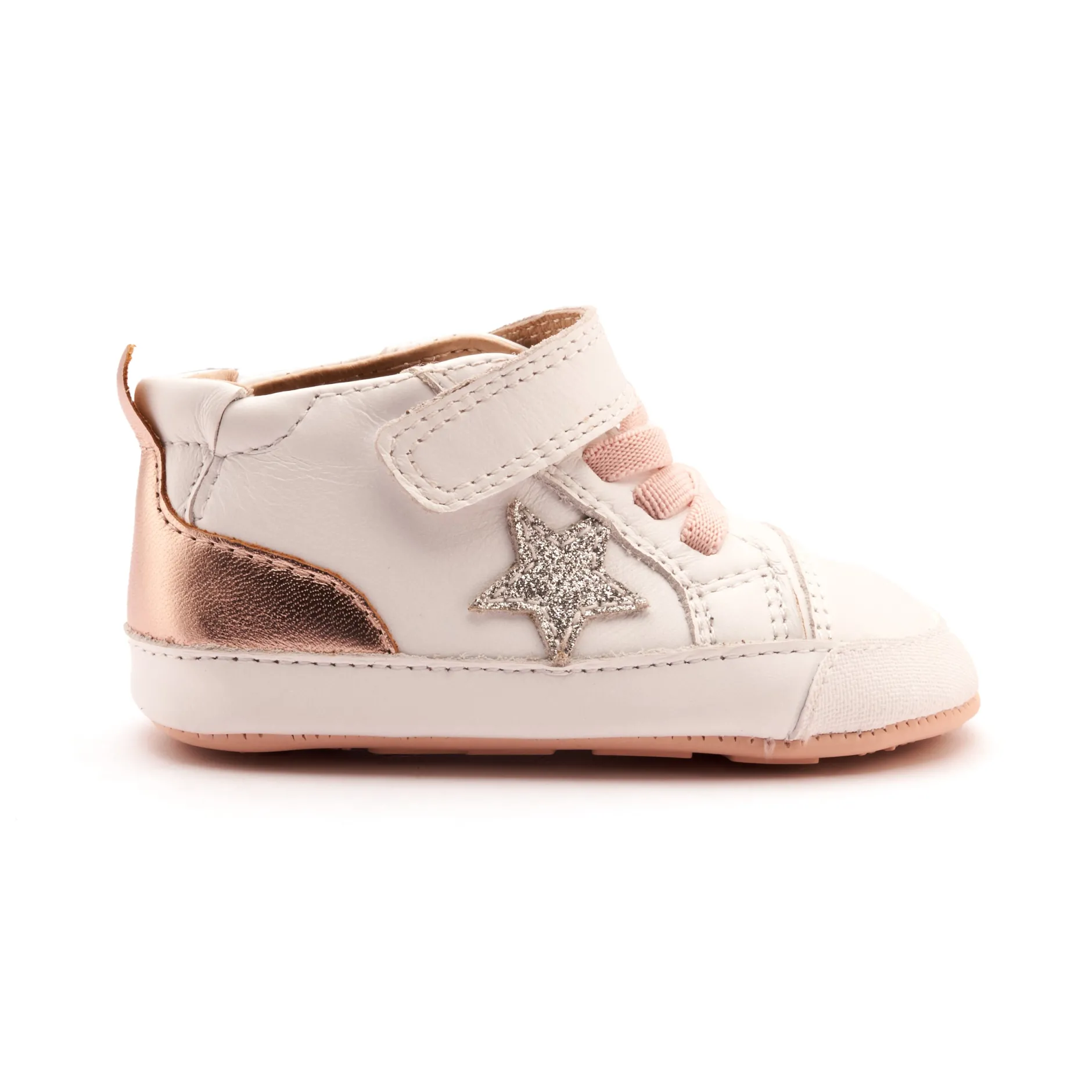 Old Soles Girl's Platinum Bub Casual Shoes - Snow / Glam Argent / Copper New