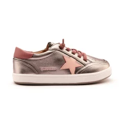 Old Soles Girl's Platinum Runner Casual Shoes - Rich Silver / Malva / Powder Pink Sale
