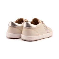 Old Soles Girl's Platinum Runner Casual Shoes - Vanilla / Glam Argent / Silver New