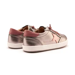Old Soles Girl's Platinum Runner Casual Shoes - Rich Silver / Malva / Powder Pink Sale