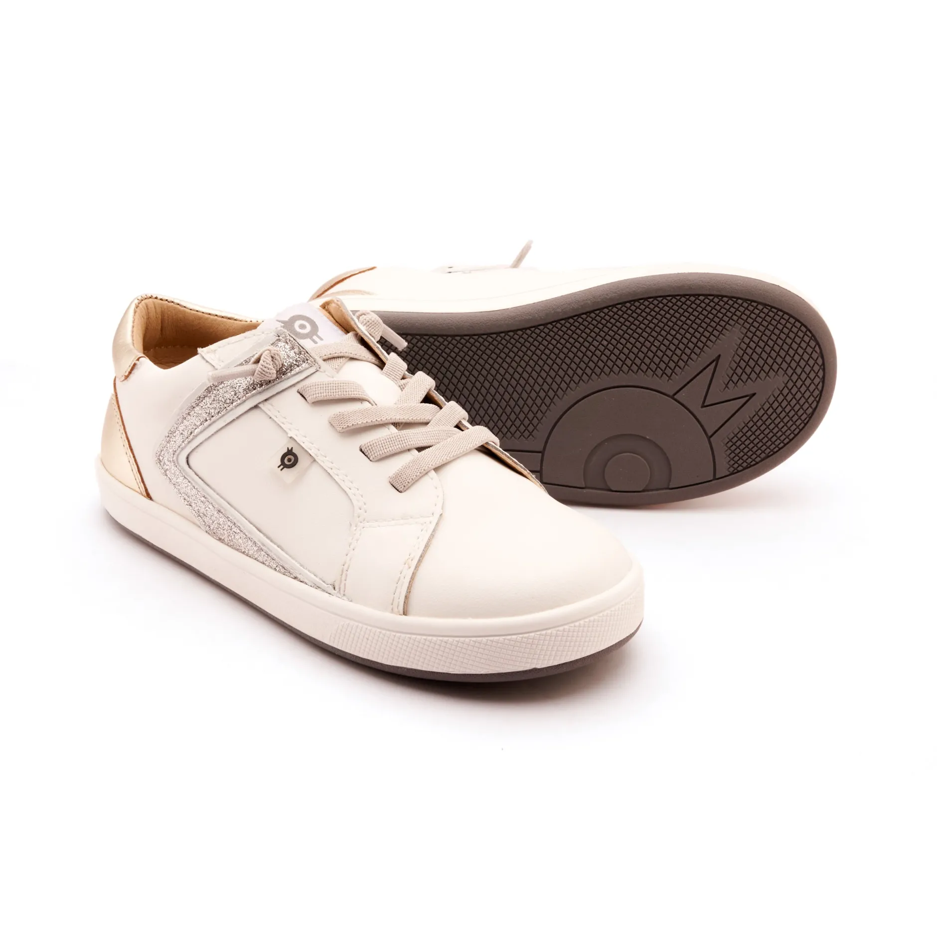 Old Soles Girl's Sash Runner Casual Shoes - Snow / Gold / Glam Argent New
