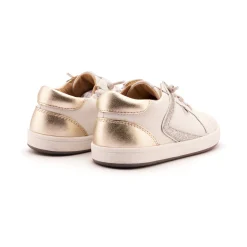 Old Soles Girl's Sash Runner Casual Shoes - Snow / Gold / Glam Argent New